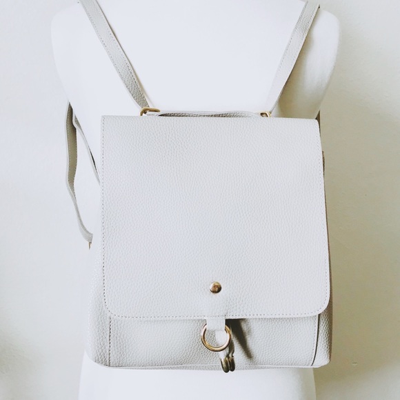 Minimal Vegan Leather Shoulder Backpack - Picture 7 of 8